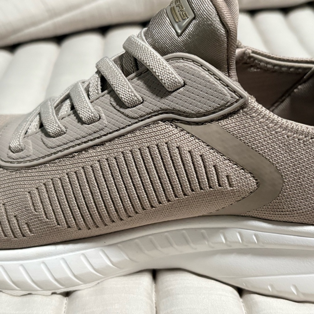 Skechers BOBS Taupe Knit Sneakers - Picture 7 of 9